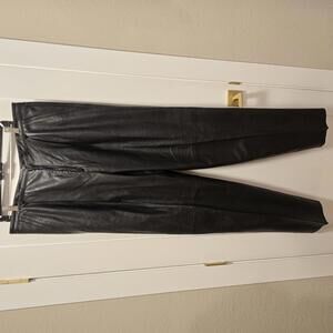 Roth Men's Genuine Leather Trousers - Black